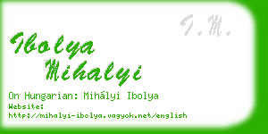 ibolya mihalyi business card